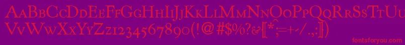 KennedycapsdbNormal Font – Red Fonts on Purple Background