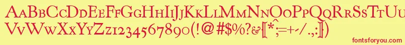 KennedycapsdbNormal Font – Red Fonts on Yellow Background