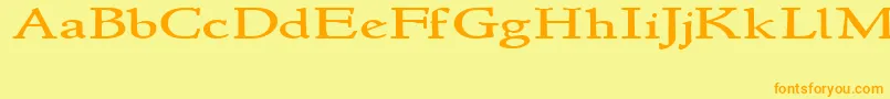 Newstylewide Font – Orange Fonts on Yellow Background