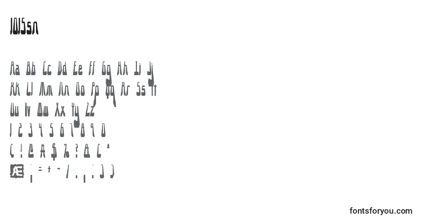 Czcionka 1015sn – alfabet, cyfry, specjalne znaki