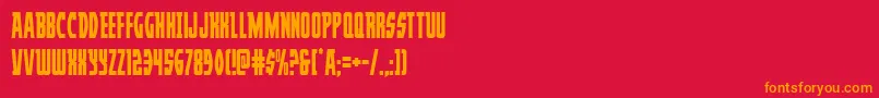 フォントProwlercond – 赤い背景にオレンジの文字