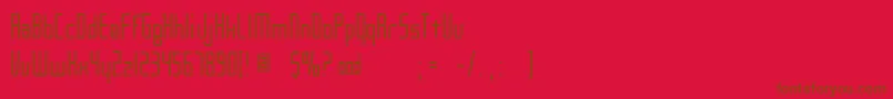 Notchena Font – Brown Fonts on Red Background
