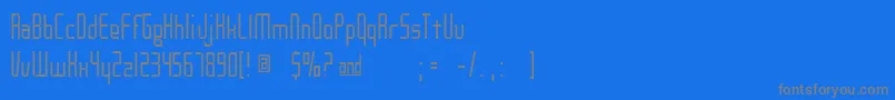 フォントNotchena – 青い背景に灰色の文字
