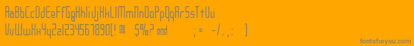 Saiba mais sobre a fonte Notchena Fonte Notchena – fontes cinzas em um fundo laranja
