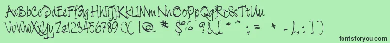 フォントCratch – 緑の背景に黒い文字