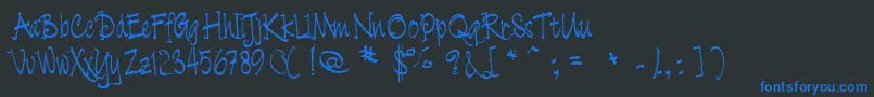Cratch Font – Blue Fonts on Black Background