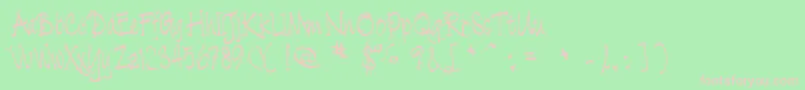 Cratch Font – Pink Fonts on Green Background