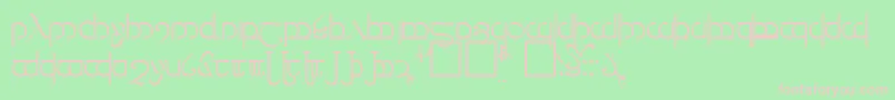 Tengwar3 Font – Pink Fonts on Green Background