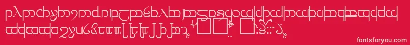 Tengwar3 Font – Pink Fonts on Red Background