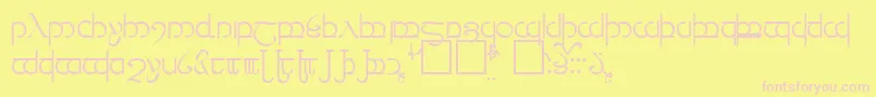 Fonte Tengwar3 – fontes rosa em um fundo amarelo