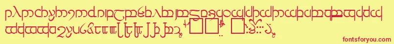 Tengwar3 Font – Red Fonts on Yellow Background