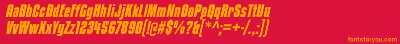フォントKenyanCoffeeBdIt – 赤い背景にオレンジの文字
