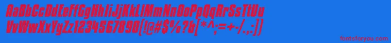フォントKenyanCoffeeBdIt – 赤い文字の青い背景