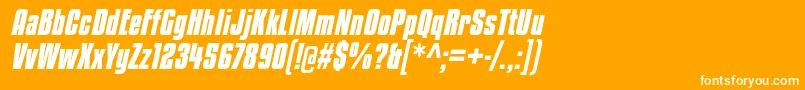 Fonte KenyanCoffeeBdIt – fontes brancas em um fundo laranja