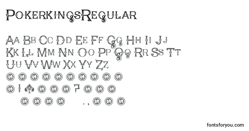 Czcionka PokerkingsRegular – alfabet, cyfry, specjalne znaki