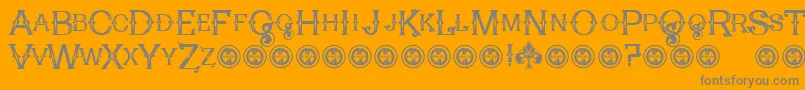 PokerkingsRegular-Schriftart – Graue Schriften auf orangefarbenem Hintergrund