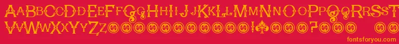 PokerkingsRegular Font – Orange Fonts on Red Background