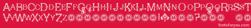 Police PokerkingsRegular – polices roses sur fond rouge