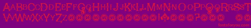 PokerkingsRegular-Schriftart – Rote Schriften auf violettem Hintergrund