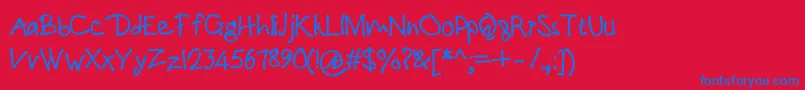 PaulmaulB Font – Blue Fonts on Red Background