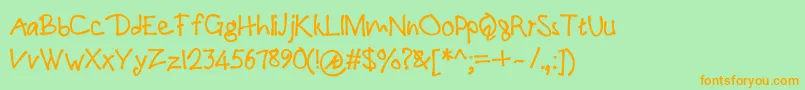 PaulmaulB Font – Orange Fonts on Green Background