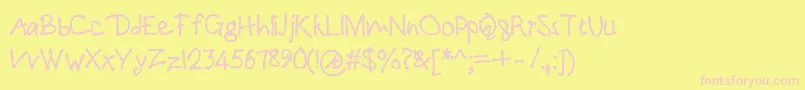PaulmaulB Font – Pink Fonts on Yellow Background