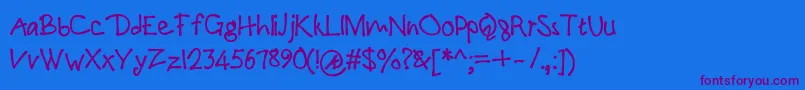 PaulmaulB Font – Purple Fonts on Blue Background