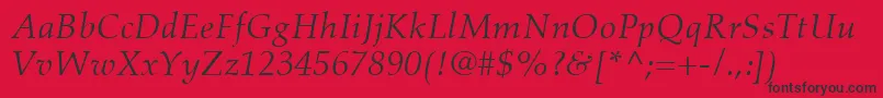 AldusLtItalic Font – Black Fonts on Red Background