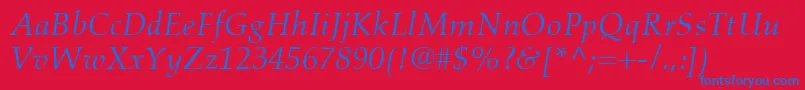 AldusLtItalic Font – Blue Fonts on Red Background