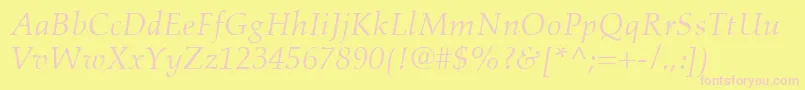 AldusLtItalic Font – Pink Fonts on Yellow Background