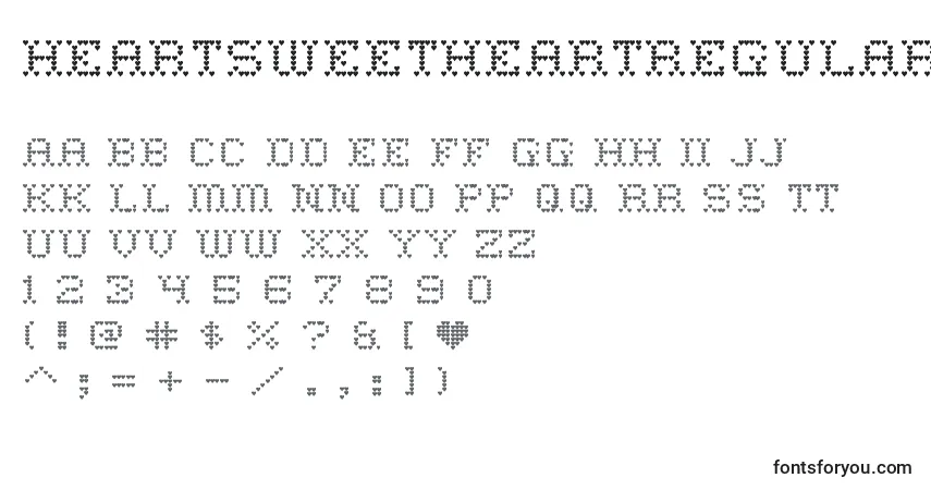 Czcionka HeartsweetheartRegular – alfabet, cyfry, specjalne znaki