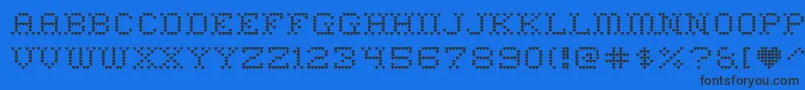 フォントHeartsweetheartRegular – 黒い文字の青い背景