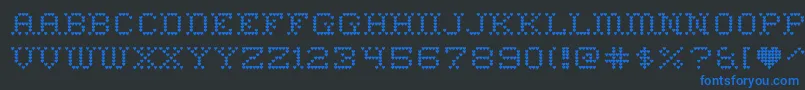 HeartsweetheartRegular Font – Blue Fonts on Black Background