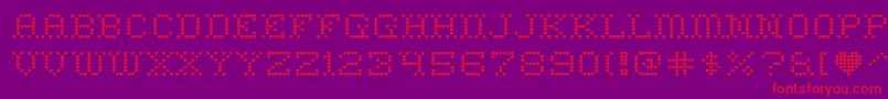 HeartsweetheartRegular Font – Red Fonts on Purple Background