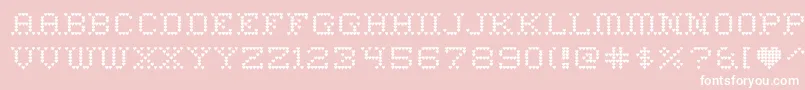 HeartsweetheartRegular-fontti – valkoiset fontit vaaleanpunaisella taustalla
