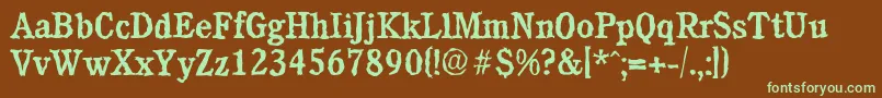 CalgaryrandomMediumRegular Font – Green Fonts on Brown Background