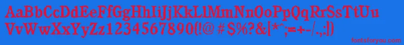 CalgaryrandomMediumRegular Font – Red Fonts on Blue Background