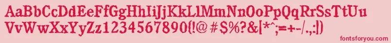 CalgaryrandomMediumRegular Font – Red Fonts on Pink Background