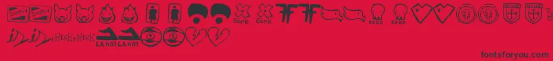ParodyLogoskate Font – Black Fonts on Red Background