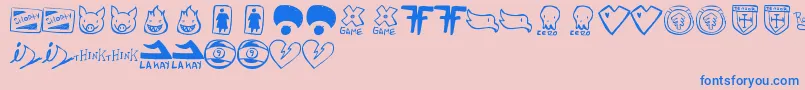 ParodyLogoskateフォントについての詳細 フォントParodyLogoskate – ピンクの背景に青い文字