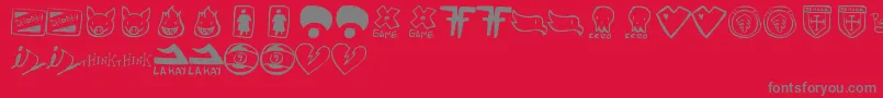 ParodyLogoskate Font – Gray Fonts on Red Background