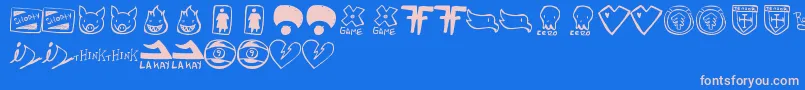 フォントParodyLogoskate – ピンクの文字、青い背景