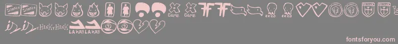 フォントParodyLogoskate – 灰色の背景にピンクのフォント