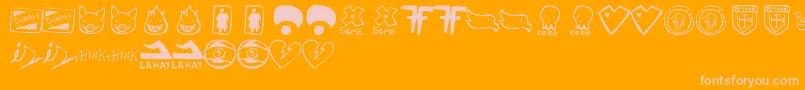 Fonte ParodyLogoskate – fontes rosa em um fundo laranja