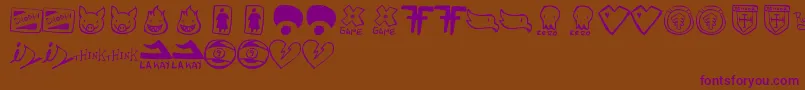 ParodyLogoskate Font – Purple Fonts on Brown Background