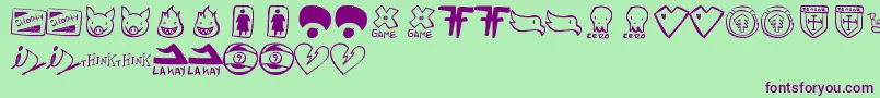 ParodyLogoskate Font – Purple Fonts on Green Background