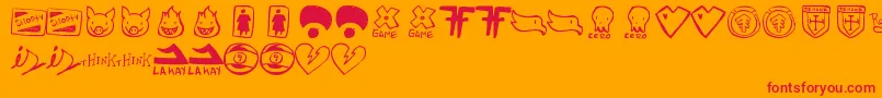ParodyLogoskate Font – Red Fonts on Orange Background