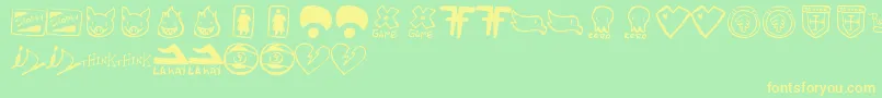 ParodyLogoskate Font – Yellow Fonts on Green Background