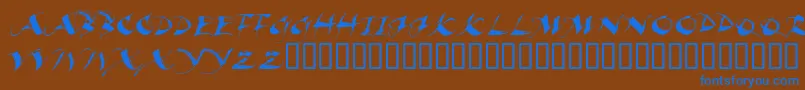 Beaui Font – Blue Fonts on Brown Background