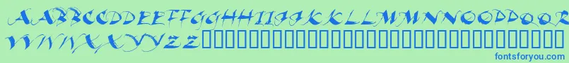 Beaui Font – Blue Fonts on Green Background